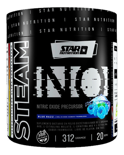 Steam N.o. 312 Grs Star Nutrition Generador Oxido Nitrico Pre Entreno Sin Estimulantes Arginina Akg Citrulina Ornitina