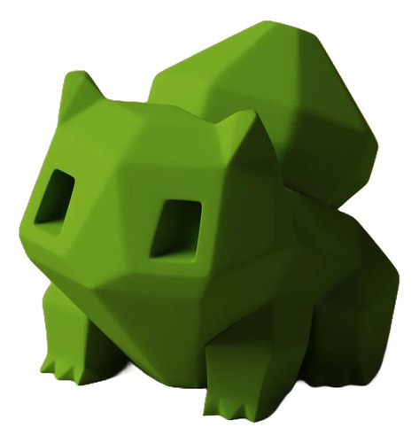 Figura Bulbasaur Poligonal Pokemon Impreso En 3d