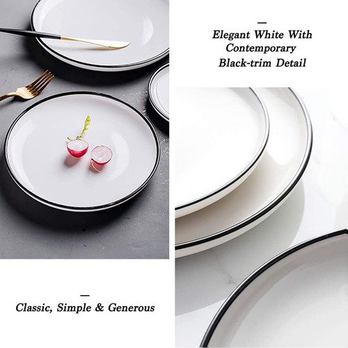 Set Platos 6 Pcs Porcelana Redonda 15.24 Cms Aperitivo