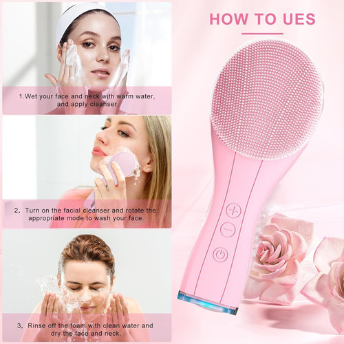 Doble Facial Cepillo Usb Silicona Masajeador Rejuvenecimient