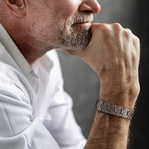 Pulsera De Terapia Magnética De Cobre Puro De Dos Filas Para