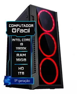 Pc Gamer Fácil Intel Core I9 11900k 16gb Ddr4 Hd 1tb 750w