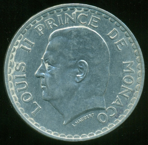 Principado De Mónaco Moneda De Aluminio 5 Francos 1945 # 125