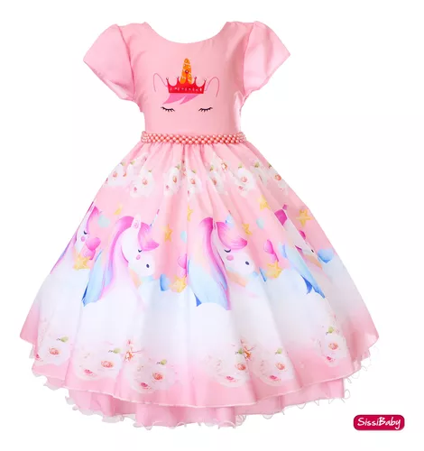 Vestido Infantil Princesa dos Unicórnios