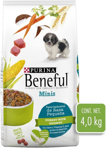 Purina Beneful Cachorros Razas Pequeñas Pavo Y Coco 4 Kg