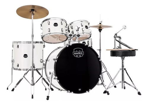 Bateria Mapex White Thin Grain CM5294FT 5 Pçs Bumbo22 Edição Limitada