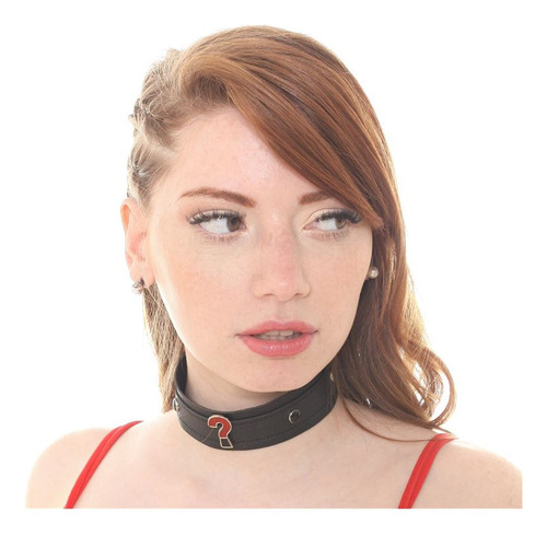 Collar Urbano 0613 Choker Cuero Eco Dije Acertijo - Xshop