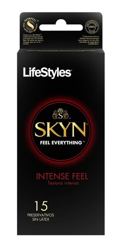 Condón Lifestyles  -caja De 15 Unidades-  Skyn Intense Feel