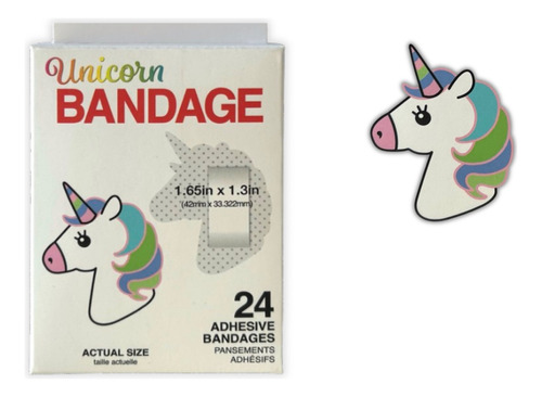 Pack 24 Parche Curita Vendas Adhesivas Diseño Unicornio