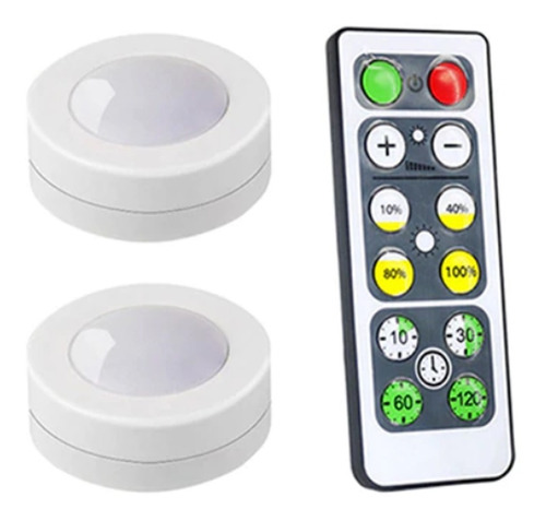 2 Luminaria Lampada Led Sem Fio Sensor Toque Controle Remoto Cor Branco quente 3V