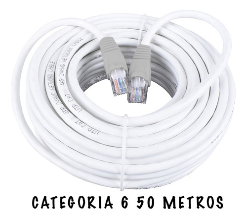 Cable Utp Categoria 6 Red Ponchado Ethernet Por 50 Metros