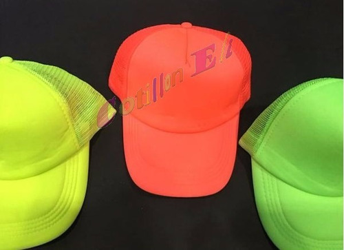 Gorras Cap Trucker Fluo Lisas Cotillon Carioca X 20
