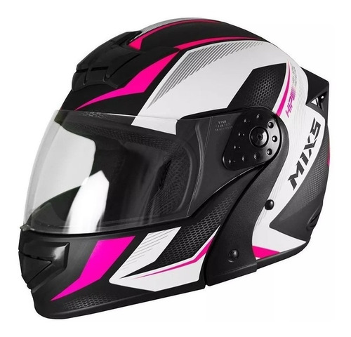 Imagem 1 de 4 de Capacete para moto escamoteável Mixs Gladiator rosa neo fosco tamanho 62