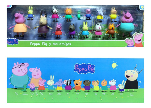 Peppa Pig Y Sus Amigos Original Set De 15 Personajes