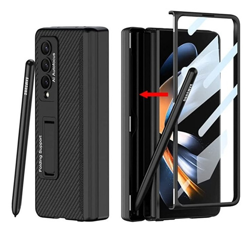 Funda Protectora Samsung Z Fold 4 Soport Pen Vidrio Templado