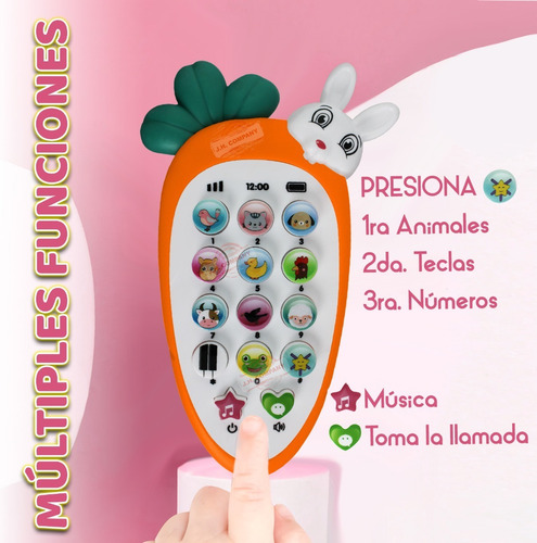 Imagen 7 de 10 de Telefono Didactico Musical Mordedera Para Bebe Juguete A-318