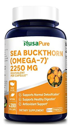 Sea Buckthorn (omega 7) 2250 Mg 200 Cápsulas Vegetal
