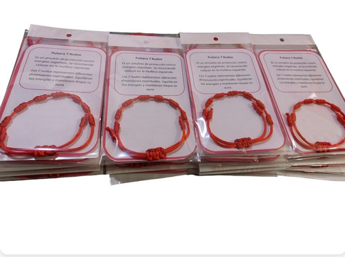 Pulsera 7 Nudos Pack Por 50 Siete Nudos Roja