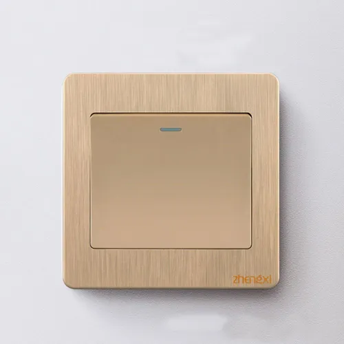 comprar Interruptores De Pared Dorados 1\u002F2\u002F3\u002F4 Gang Con Lámpara Led