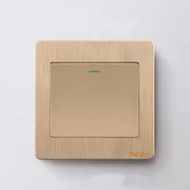 Comprar Interruptores De Pared Dorados 1\u002F2\u002F3\u002F4 Gang Con Lámpara Led