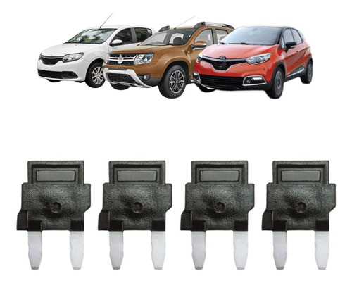 Kit 4 Fusível Mini Diodo Renault Sandero Logan Kwid Duster