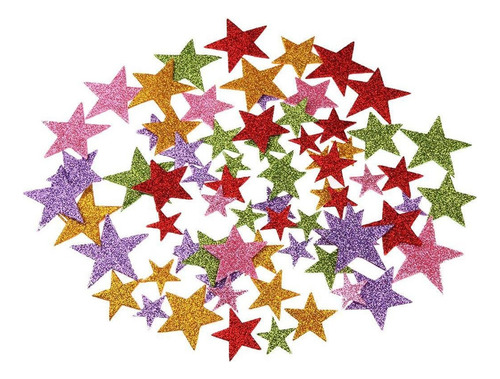 4 Pollas De Color Mezclado Estrellas De Espuma Glitter