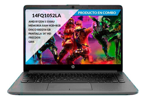 Portatil Hp Amd Ryzen 5 5500u Ram 12gb Ssd 256gb 14-fq1052la