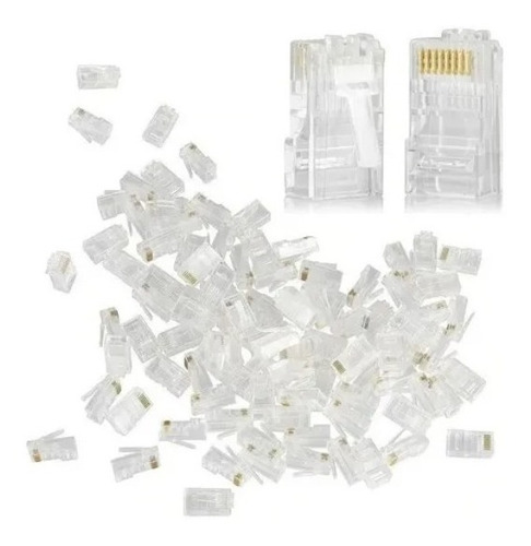 100 Conector Rj45 Estandar Cat5e Internet Soporta Gigabit