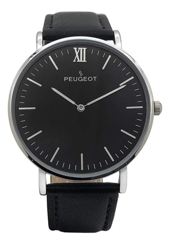 Peugeot Reloj Ultradelgado De 40 Mm Para Hombre, Plateado Co