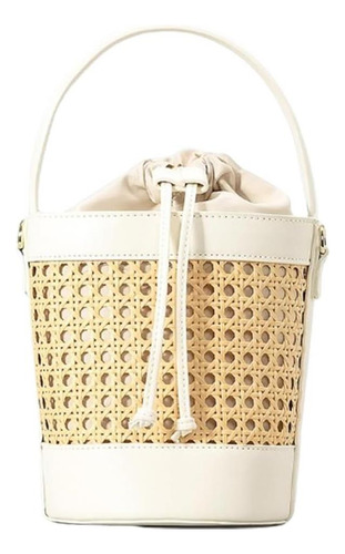 Bolso Tipo Cubo De Ratán Para Mujer, Bolso De Playa De Paja,