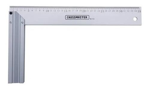 Imagen 1 de 2 de Escuadra Carpintero Regla Metal Aluminio 356mm Crossmaster