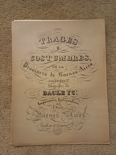 Trages Y Costumbres Prov. Buenos Aires, 2 Litografías Bacle