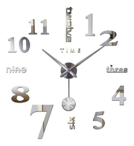 Reloj De Pared 3d Tamaño 100 X 100 Cm  Con Péndulo  