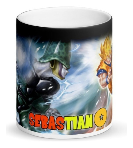 Mug Mágico Goku Vs Cell Personalizado Con Nombre 