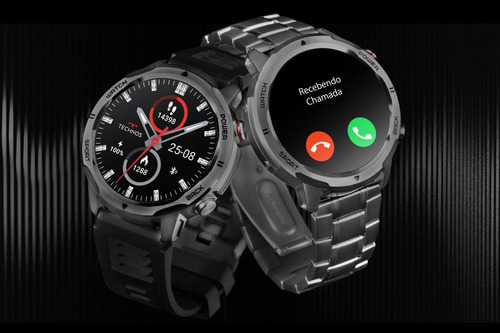 Relógio Smartwatch Technos Sports Call Preto Tsportscab/6f Pulseira Cinza-escuro
