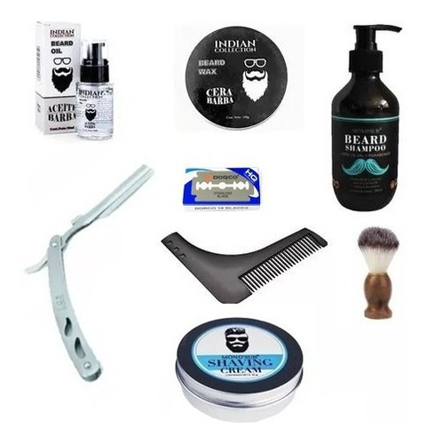 Kit Cuidado Mantenimiento De Barba Barbería Afeitar Rasurar