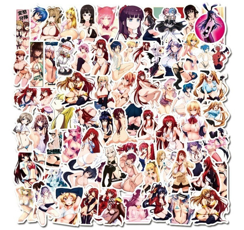 100 Stickers Anime Chicas Sexy - Ecchi - Hentai Version 2