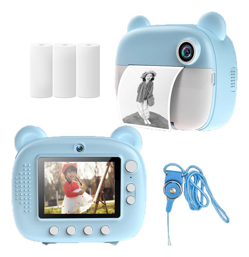 Cámara Digital De Impresión Instantánea Infantil Azul Add 3