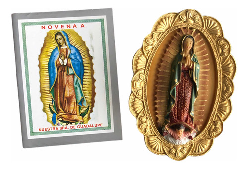 Virgen De Guadalupe En Porcelana - Placa 14cm + Novena