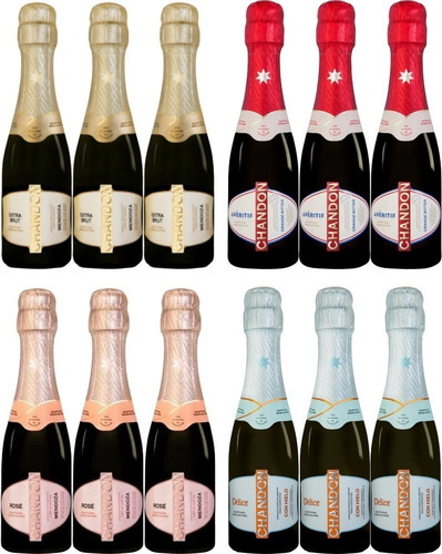Chandon Combo Extra Brut+rose+aperitif+delice 187ml X12 