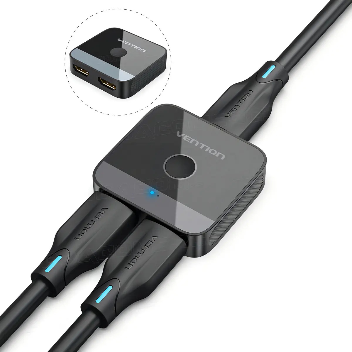 Divisor HDMI Bidireccional Vention 2x1 4K 60Hz Hembra Chapado en Oro Modelo AKOB0