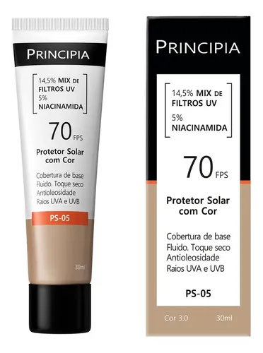 PRINCIPIA, Protetor Solar Facial FPS70 PS-05 Cor 3.0 c/ 30ml