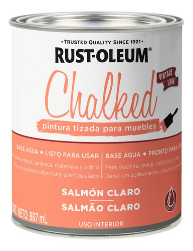 Esmalte Sintetico Chalked Tiza Rust Oleum Salmon Claro 0,9lt