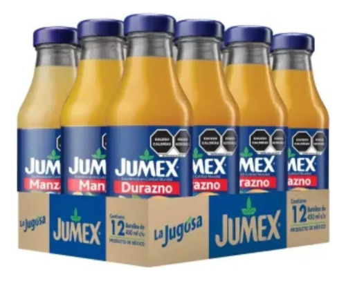 Caja 12 Pzas Jugo Jumex Néctar De Durazno Botella 450 Ml