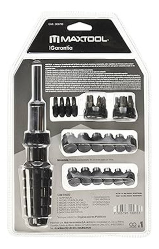 Desarmador Tipo Matraca Con Puntas Y Dados 34 Piezas Maxtool