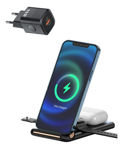 Cargador Carga Rápida 3n1 Para iPhone 11 12 13 14+usb C 20w 