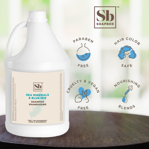 Shampoo Soapbox Sea Minerals & Blue Iris, Vegano, Seguro Par