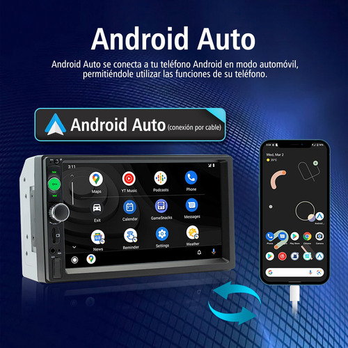 Central Multimídia Universal 2 Din Carplay Android Auto Mp5