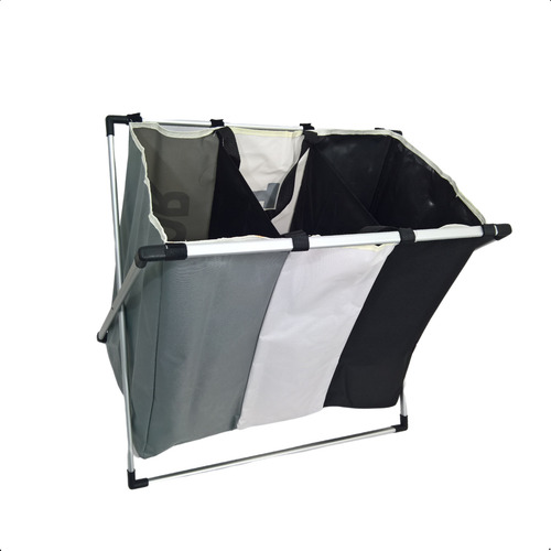 Cesto De Roupas Suja Organizador Lavanderia 3 Compartimentos