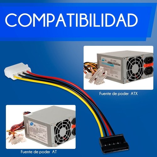 Cable Adaptador Ide Molex A Disco Duro Sata